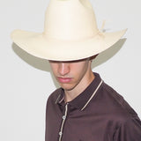 Western Hat in Undyed Natural Toquilla Straw - CLYDE