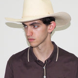 Western Hat in Undyed Natural Toquilla Straw - CLYDE