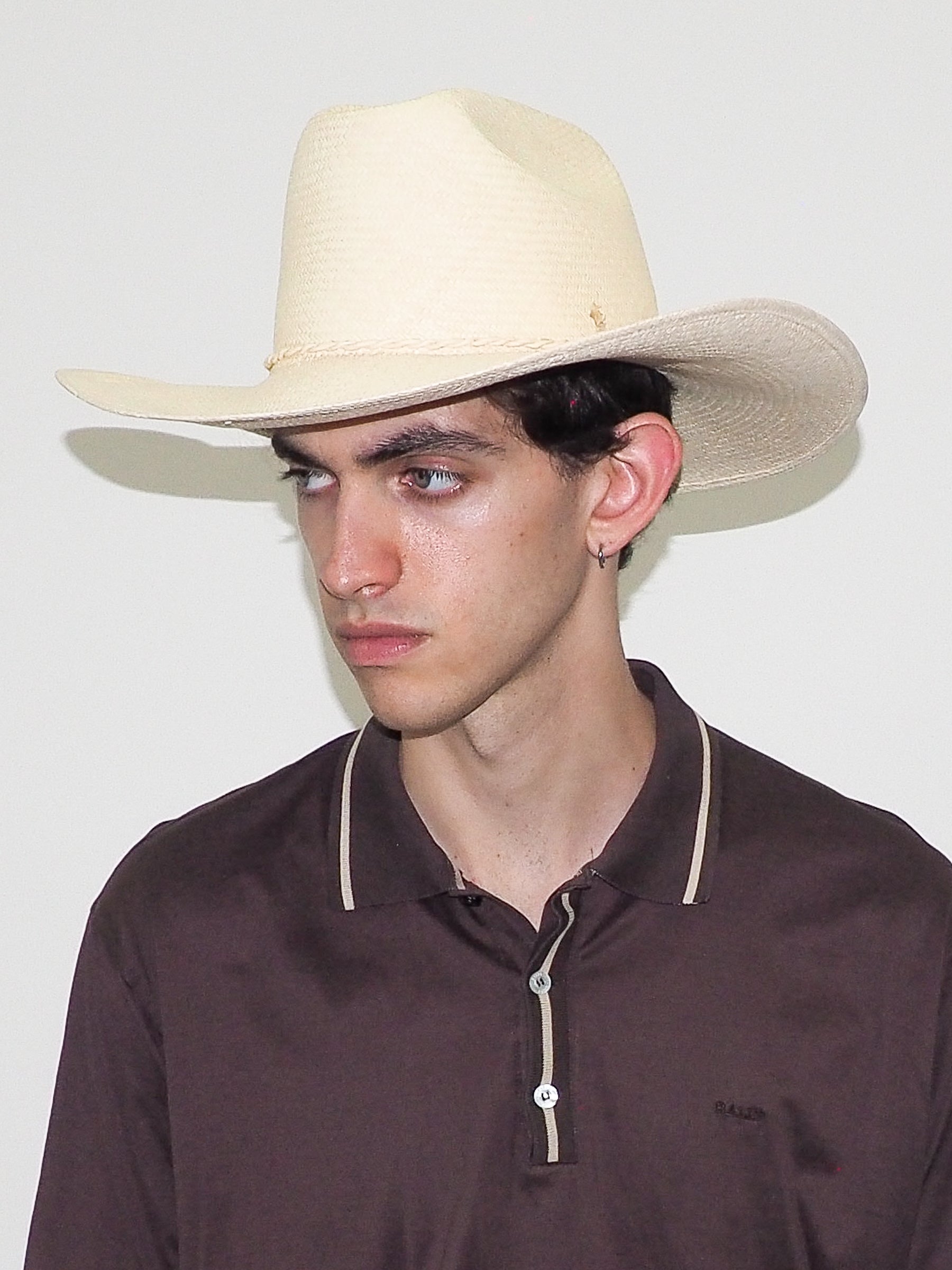 Western Hat in Undyed Natural Toquilla Straw - CLYDE