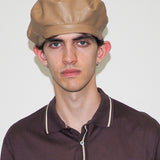 Lambskin Beret in Tan - CLYDE