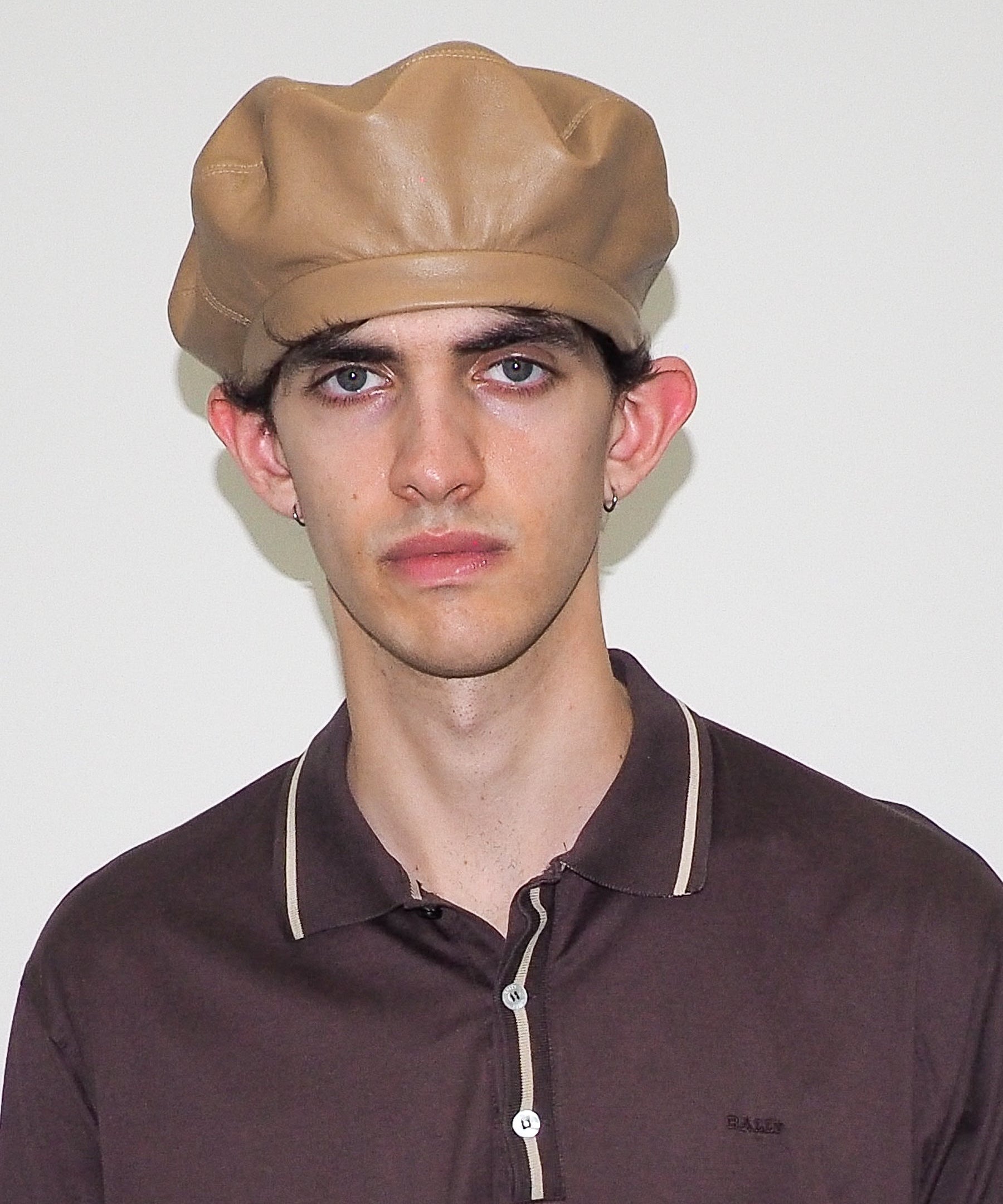 Lambskin Beret in Tan - CLYDE