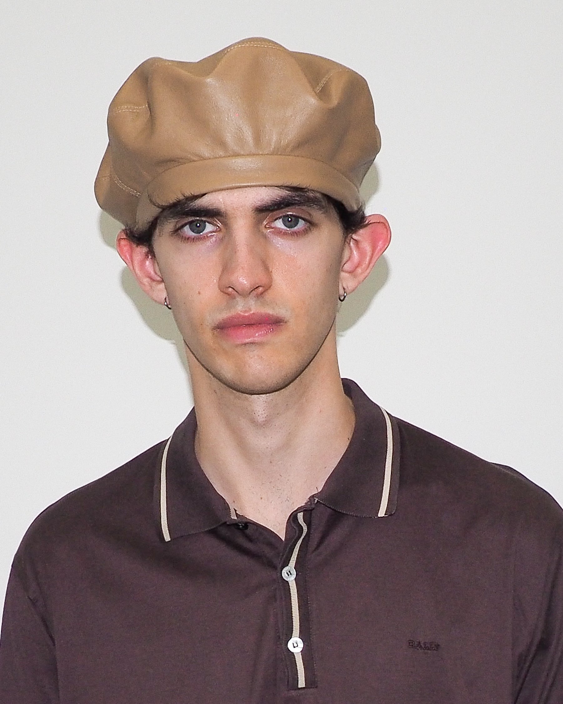 Lambskin Beret in Tan - CLYDE