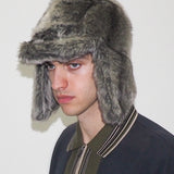 Ice Hat in Grey Faux Chinchilla - CLYDE
