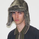 Ice Hat in Grey Faux Chinchilla - CLYDE