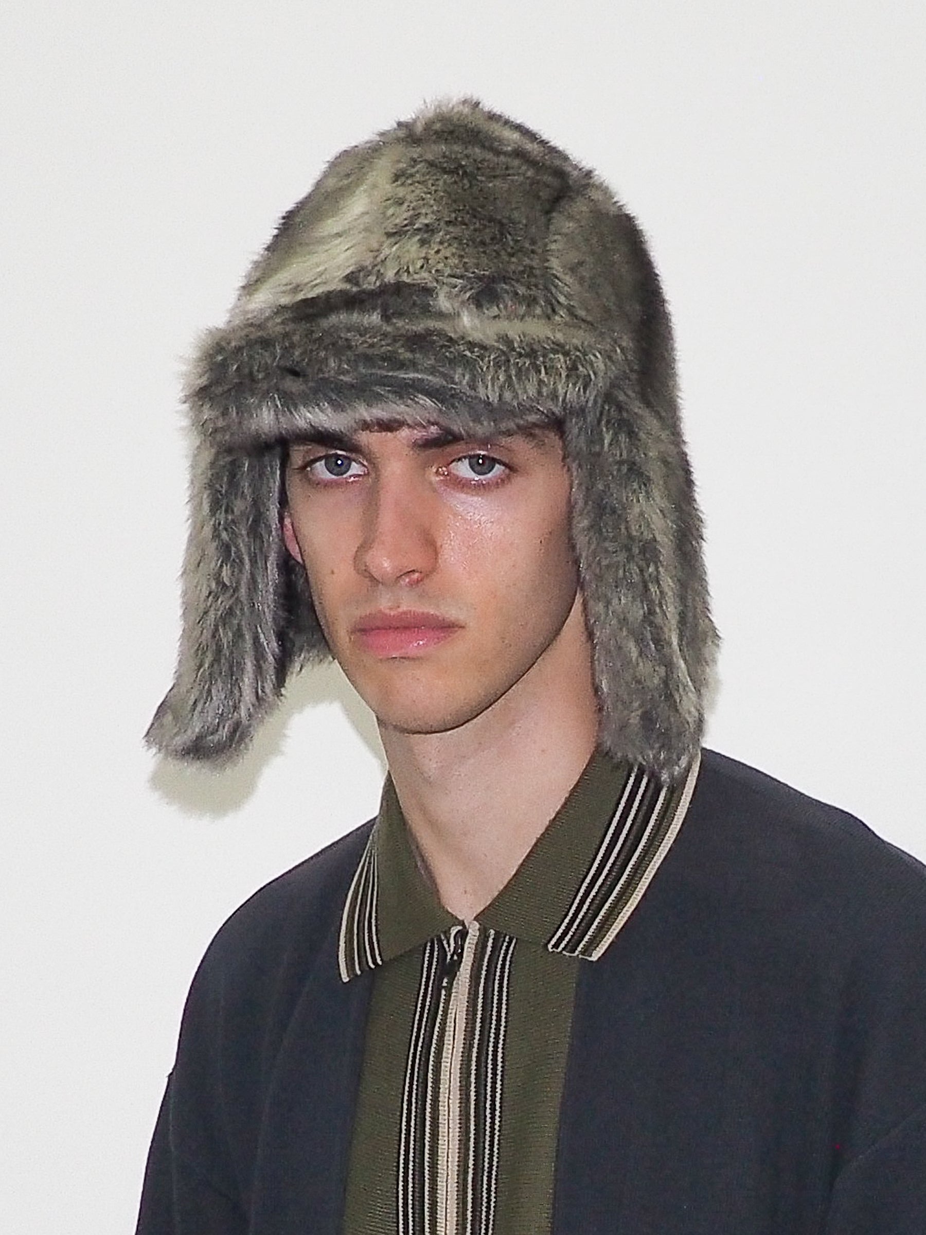 Ice Hat in Grey Faux Chinchilla - CLYDE