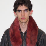 Sue Scarf in Red Faux Fox - CLYDE