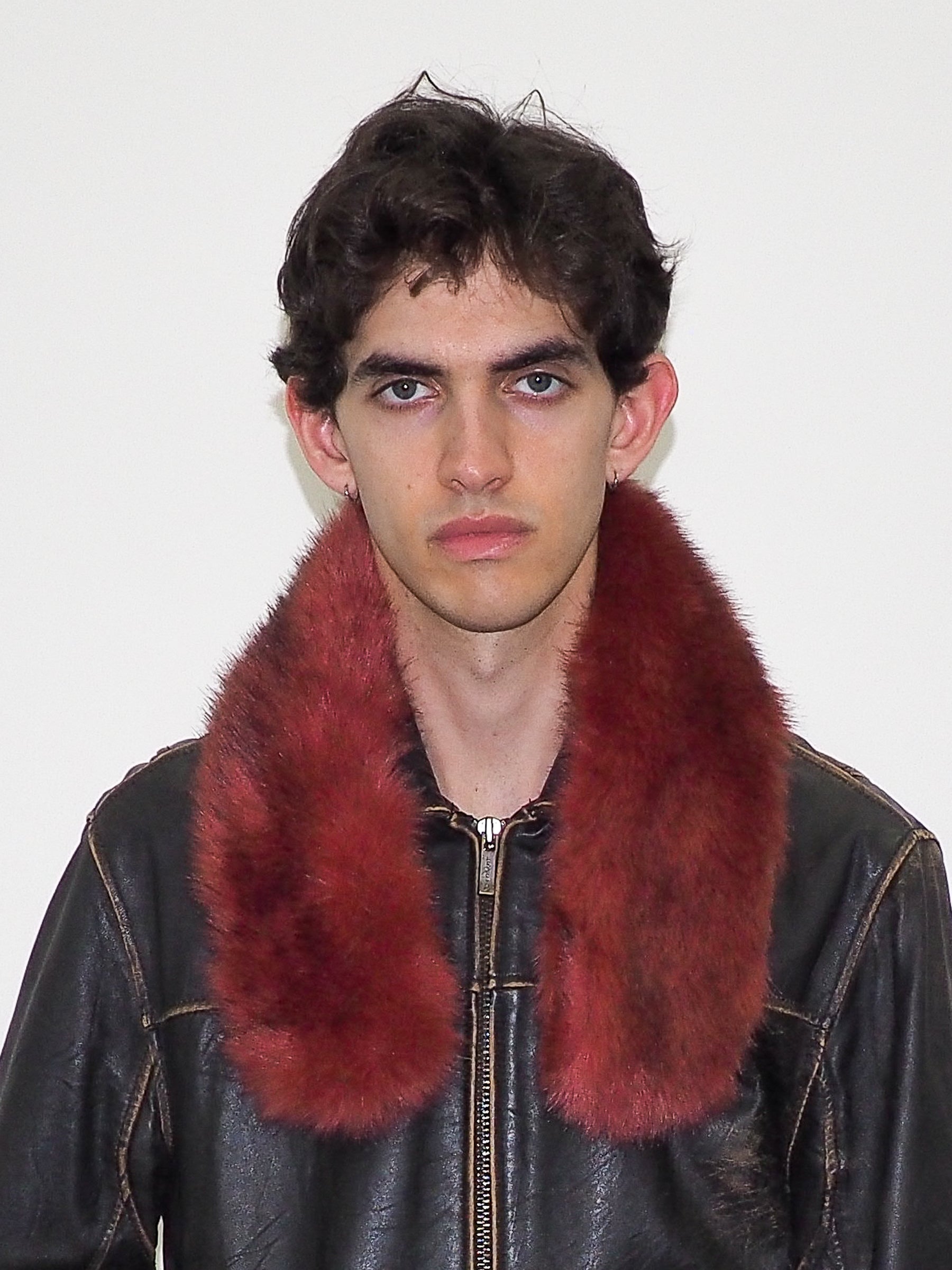 Sue Scarf in Red Faux Fox - CLYDE