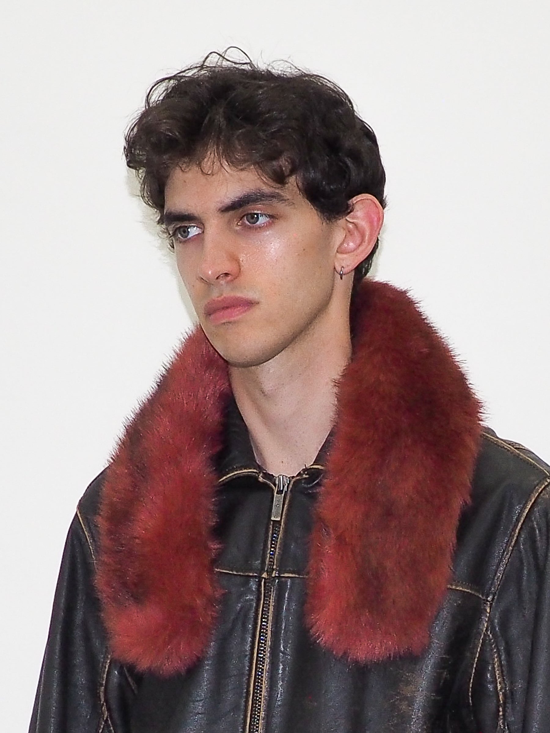 Sue Scarf in Red Faux Fox - CLYDE