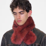 Sue Scarf in Red Faux Fox - CLYDE