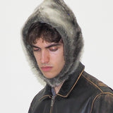 Sno Hood in Grey Faux Chinchilla - CLYDE