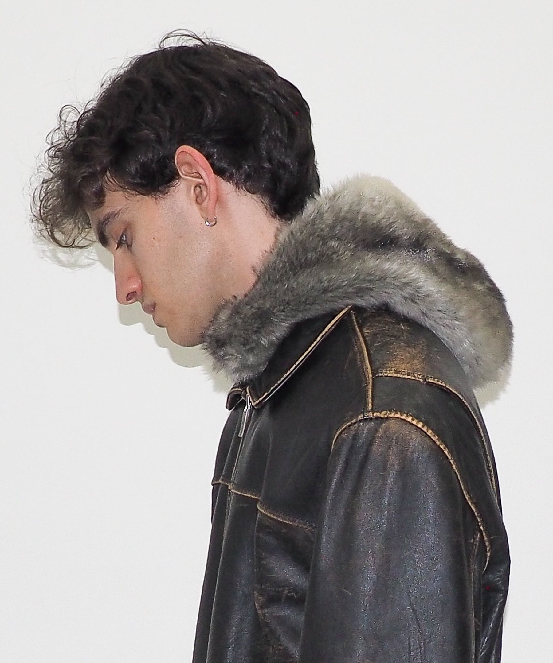 Sno Hood in Grey Faux Chinchilla - CLYDE