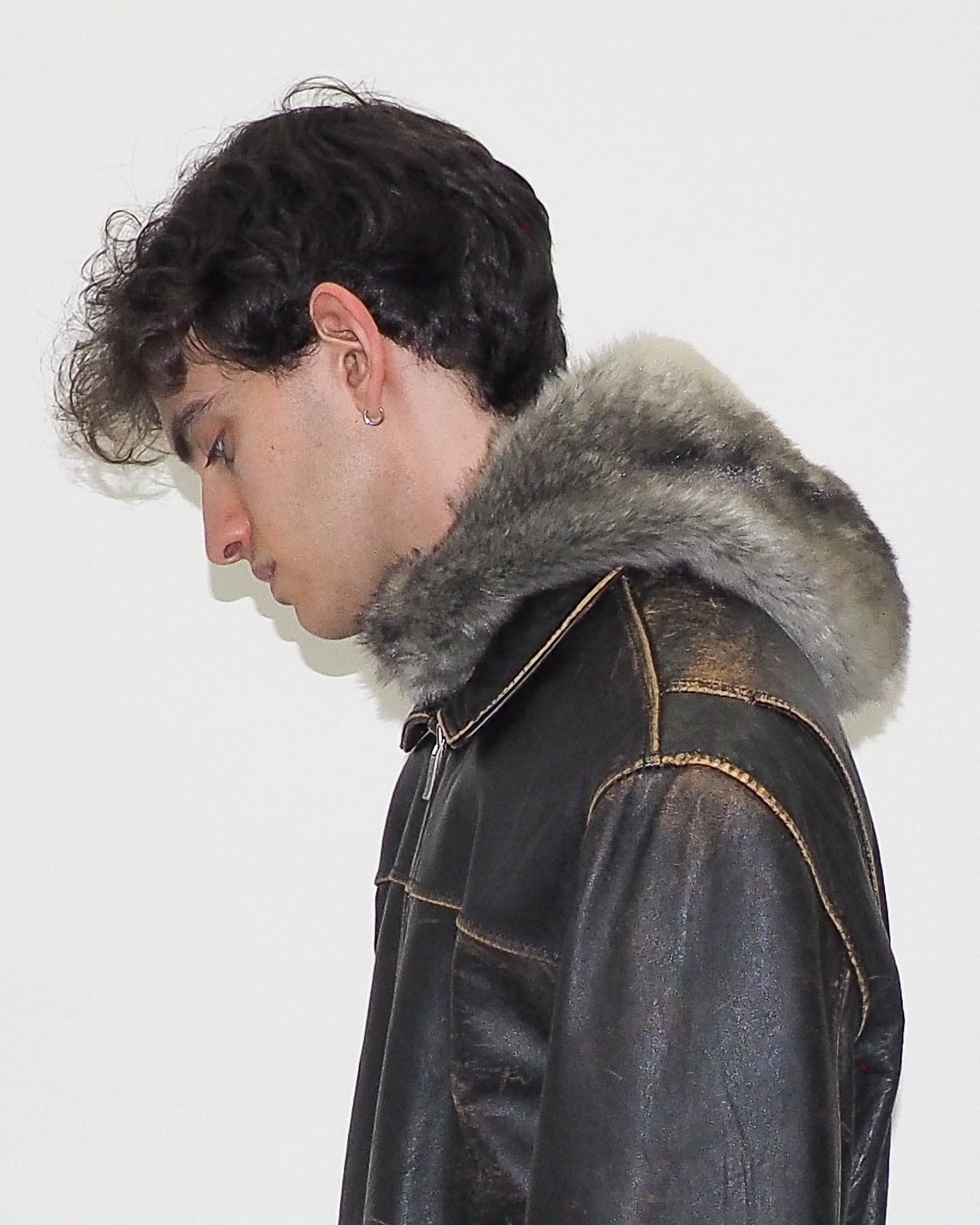 Sno Hood in Grey Faux Chinchilla - CLYDE