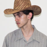 Western Hat in Lichen Brown Wave Toquilla Straw - CLYDE