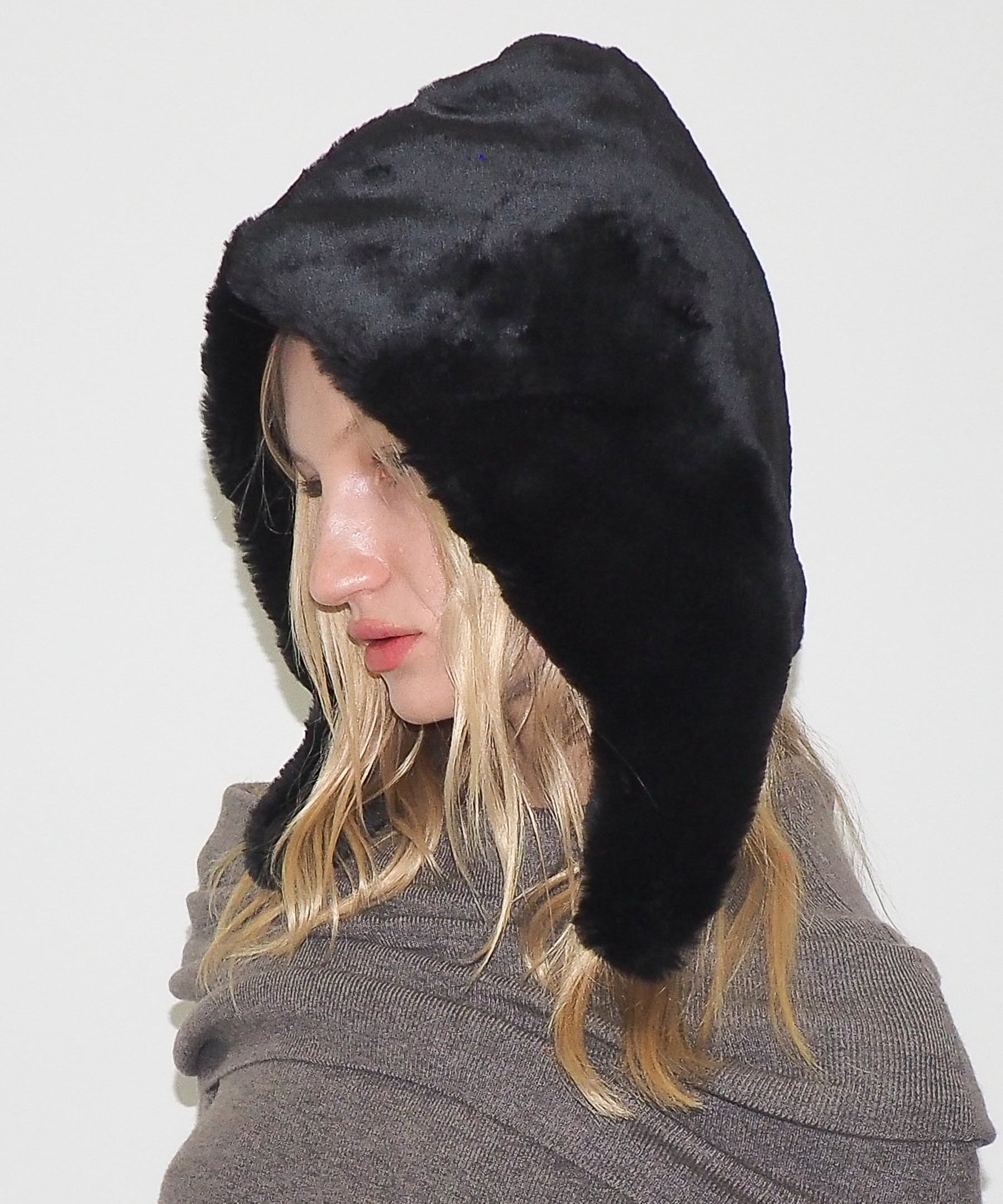 Sno Hood in Black Faux - CLYDE