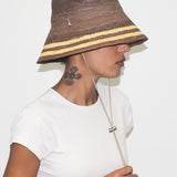 Aries Hat in Khaki w. Yellow Stripes - CLYDE