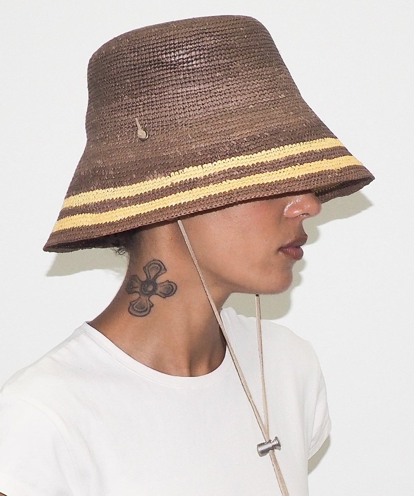 Aries Hat in Khaki w. Yellow Stripes - CLYDE