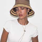 Aries Hat in Khaki w. Yellow Stripes - CLYDE