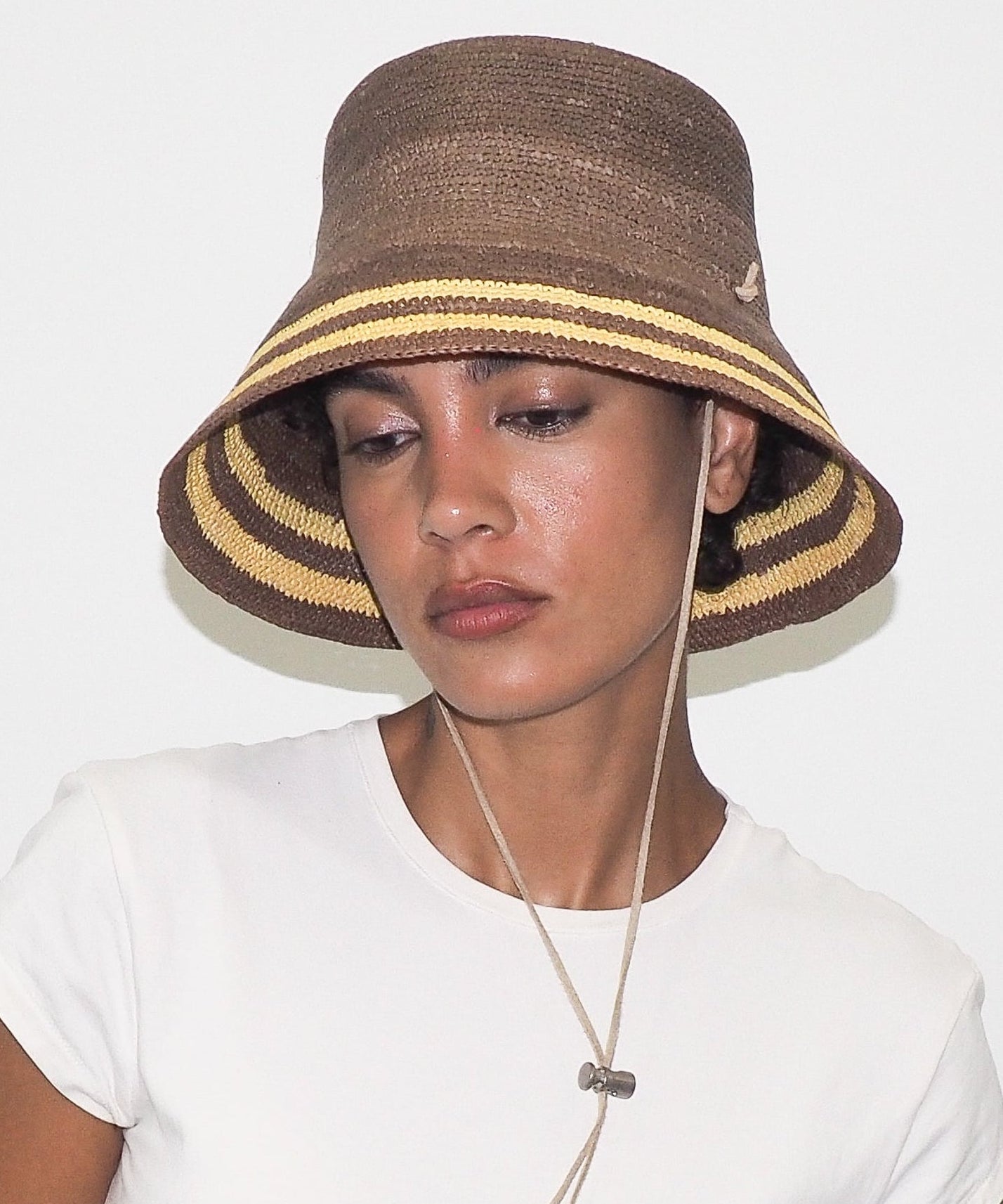Aries Hat in Khaki w. Yellow Stripes - CLYDE