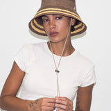 Aries Hat in Khaki w. Yellow Stripes - CLYDE