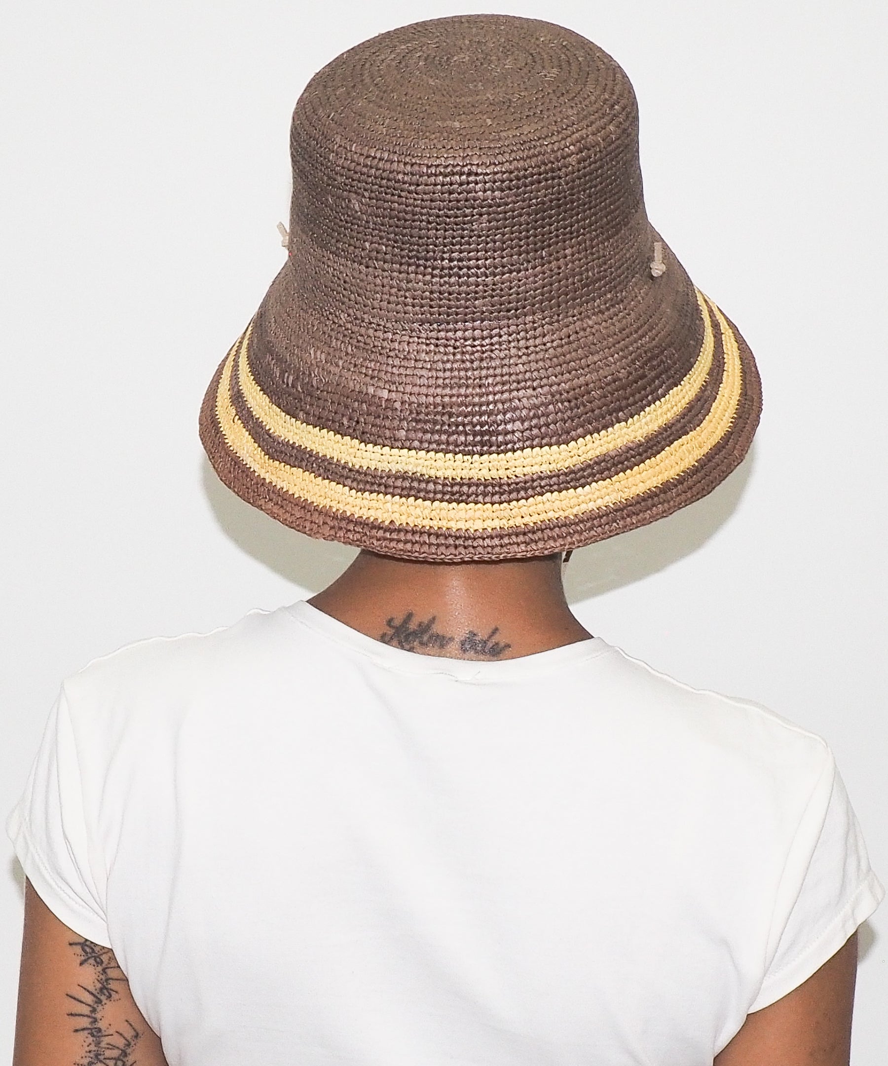 Aries Hat in Khaki w. Yellow Stripes - CLYDE