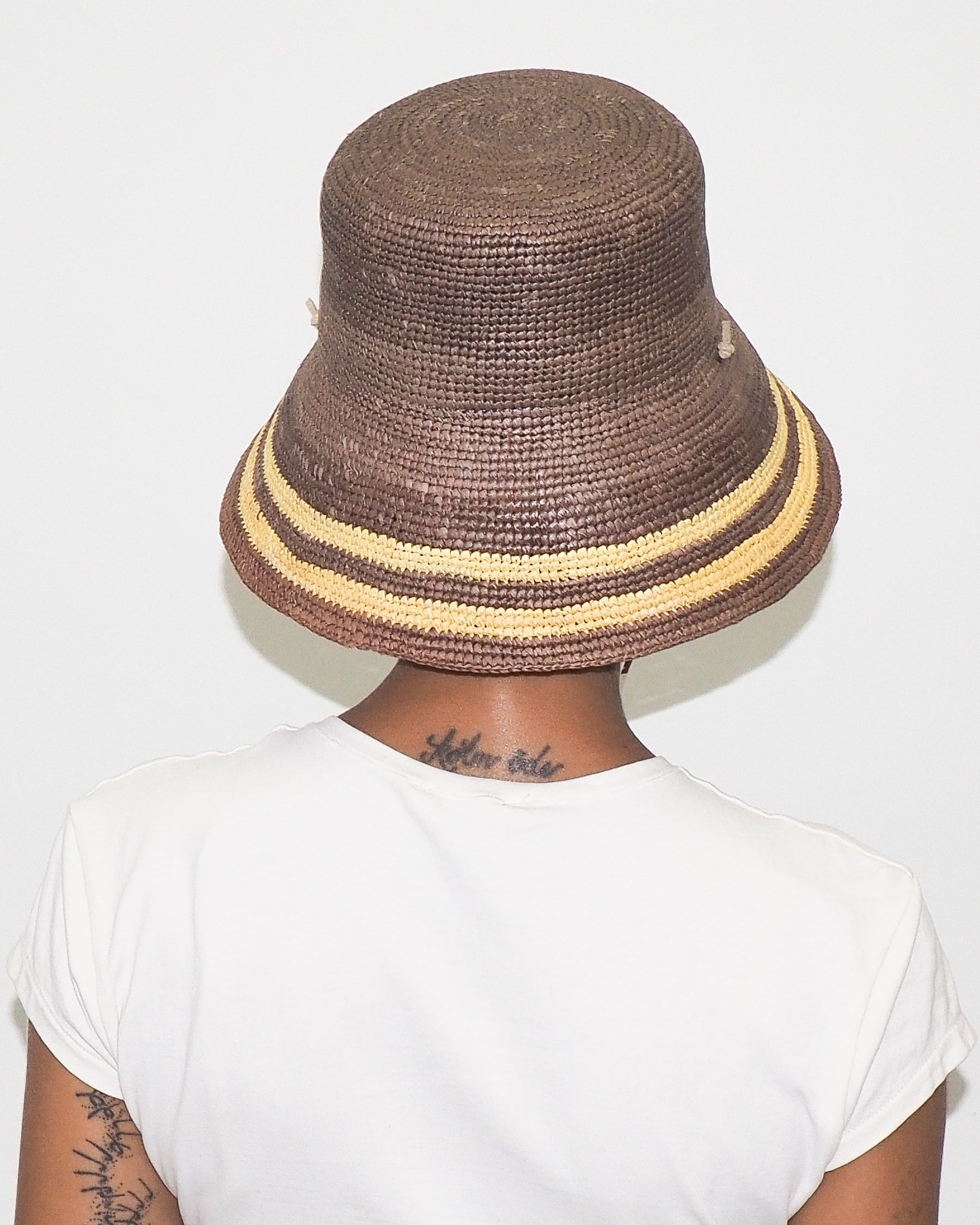 Aries Hat in Khaki w. Yellow Stripes - CLYDE
