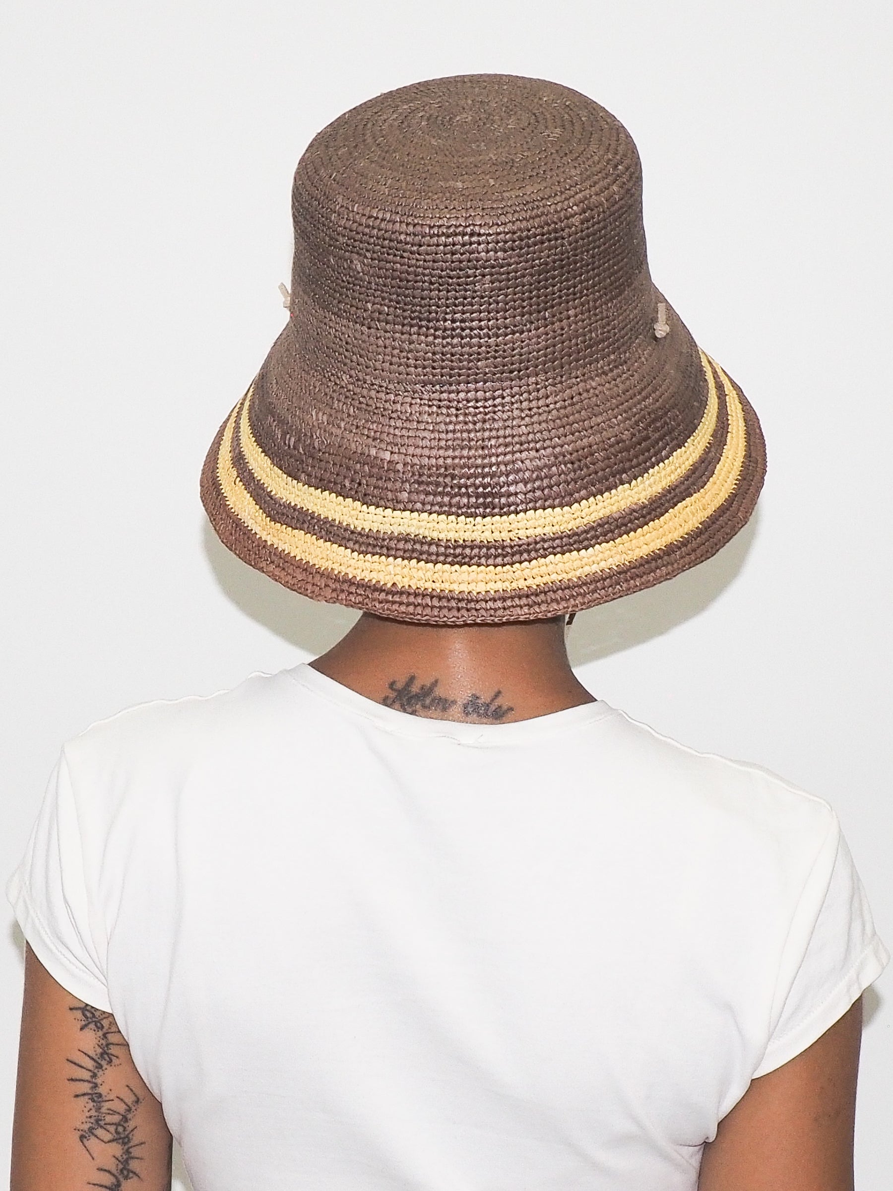 Aries Hat in Khaki w. Yellow Stripes - CLYDE