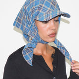 Brim Scarf in Sky Blue & Tan Flannel - CLYDE