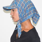 Brim Scarf in Sky Blue & Tan Flannel - CLYDE