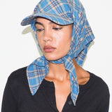 Brim Scarf in Sky Blue & Tan Flannel - CLYDE