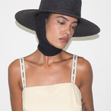 Cielo Hat w. Shade in Black Toquilla Straw - CLYDE
