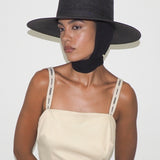 Cielo Hat w. Shade in Black Toquilla Straw - CLYDE