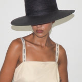 Cielo Hat in Black Toquilla Straw - CLYDE
