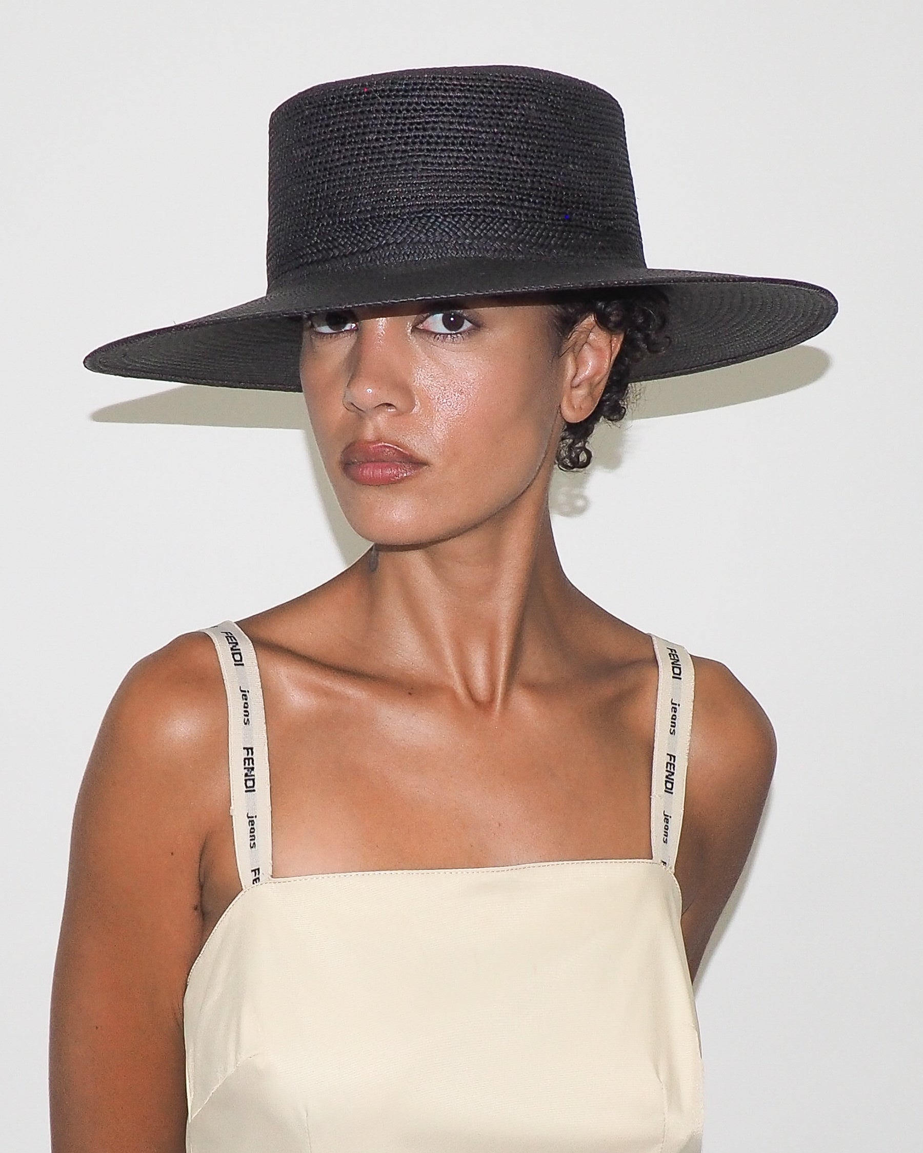 Cielo Hat in Black Toquilla Straw - CLYDE