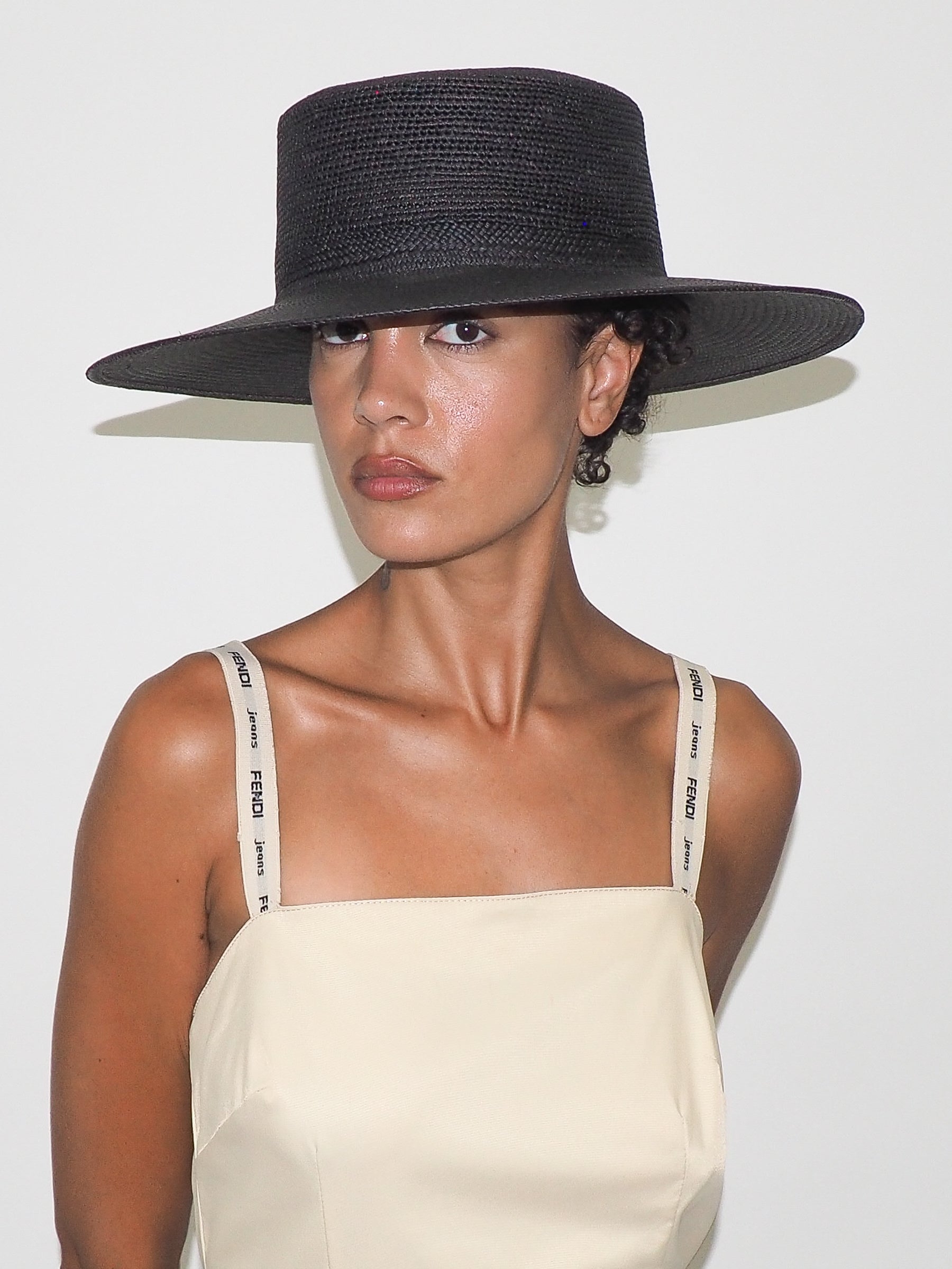 Cielo Hat in Black Toquilla Straw - CLYDE