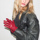 Classic Gloves in Crimson Nappa Lambskin - CLYDE