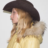 Cowboy Hat in Brown Melange Wool - CLYDE