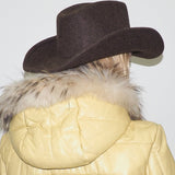 Cowboy Hat in Brown Melange Wool - CLYDE