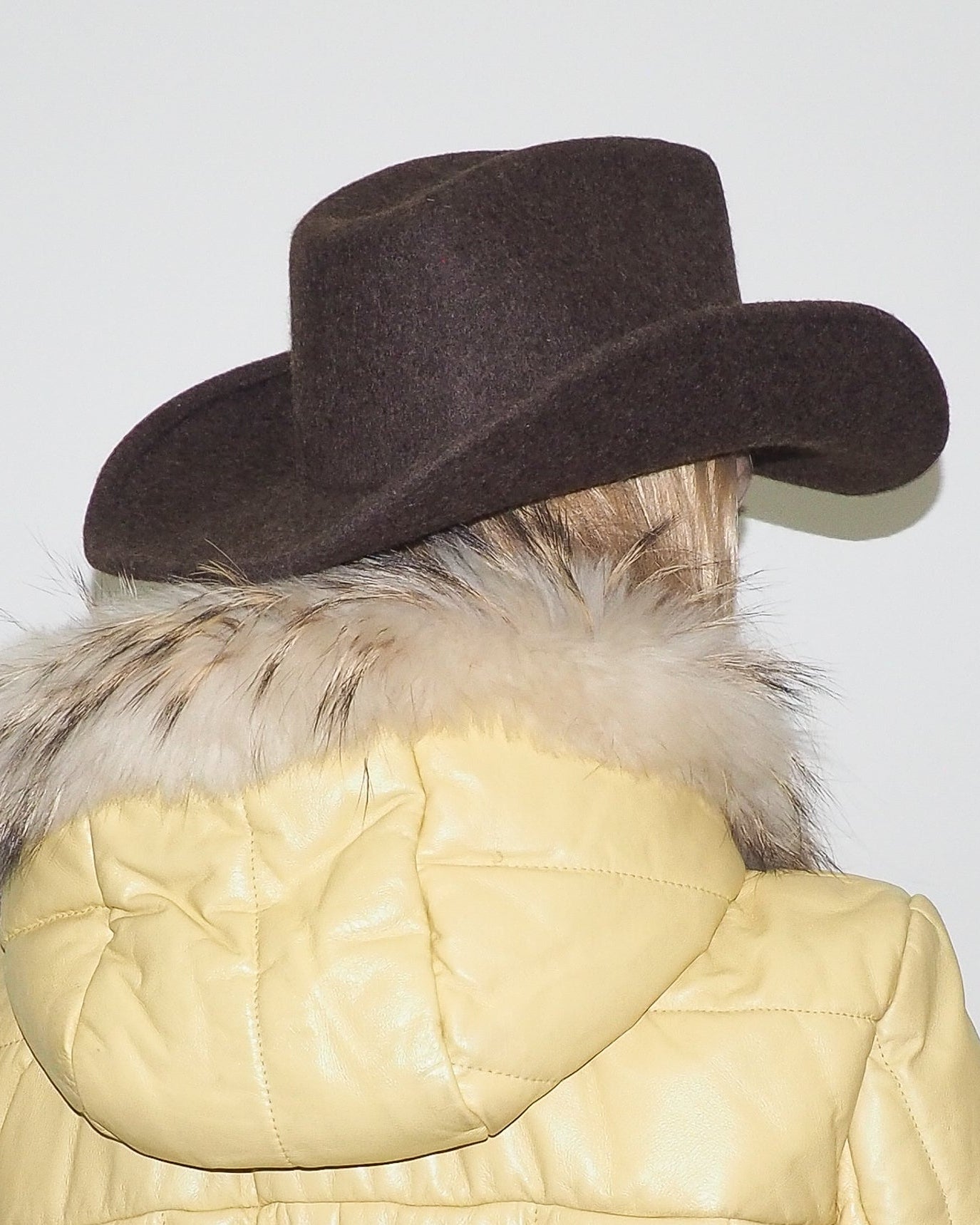 Cowboy Hat in Brown Melange Wool - CLYDE