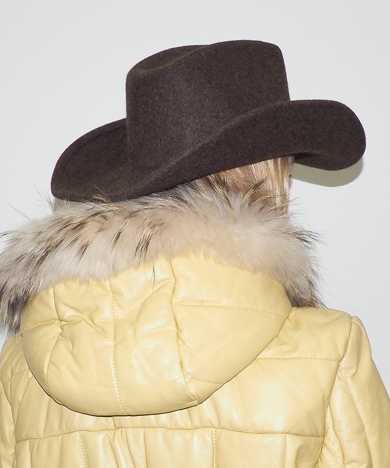 Cowboy Hat in Brown Melange Wool - CLYDE