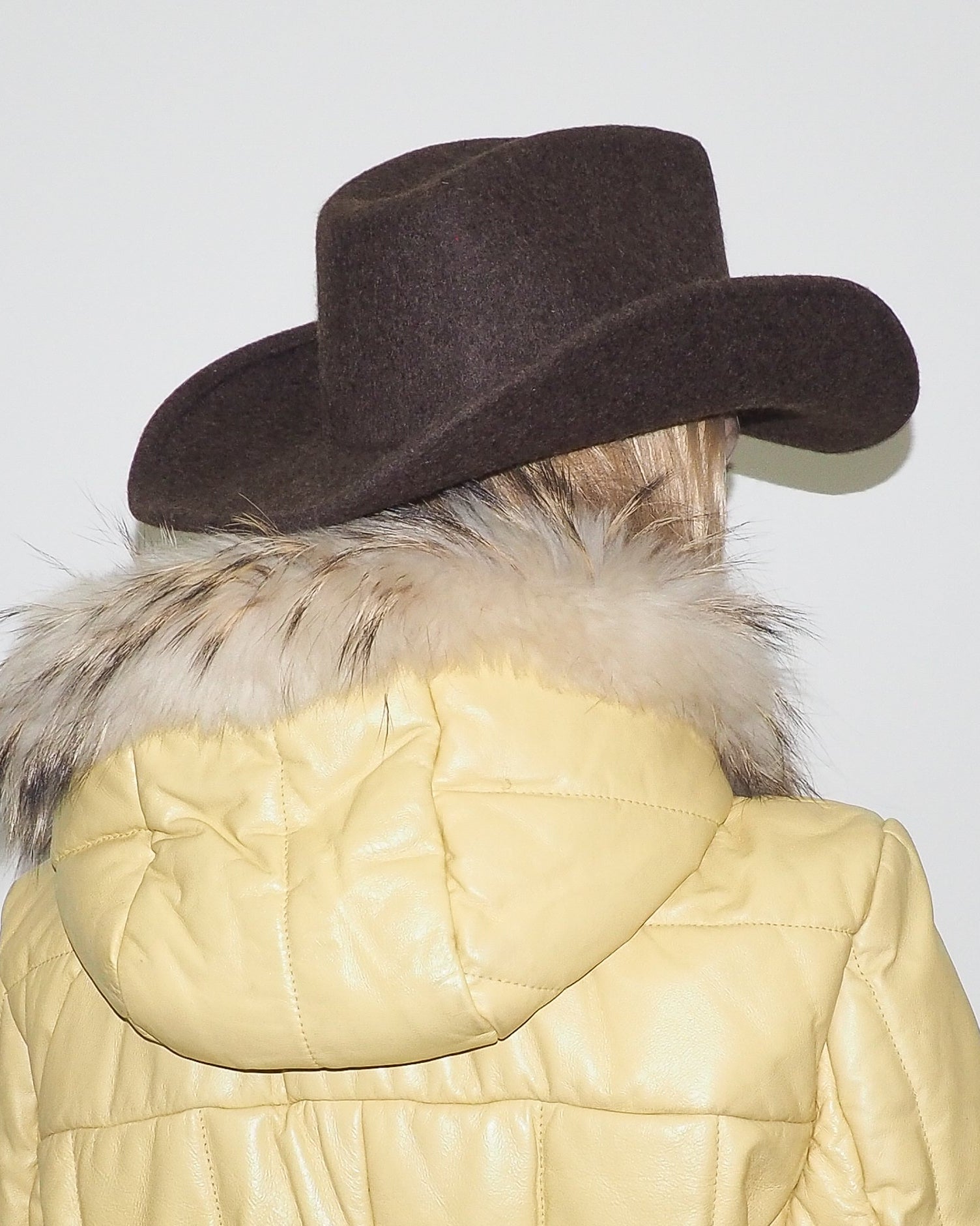 Cowboy Hat in Brown Melange Wool - CLYDE