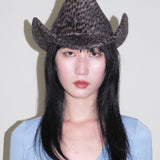Cowboy Hat in Cheetah Spot Angora - CLYDE