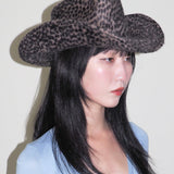 Cowboy Hat in Cheetah Spot Angora - CLYDE