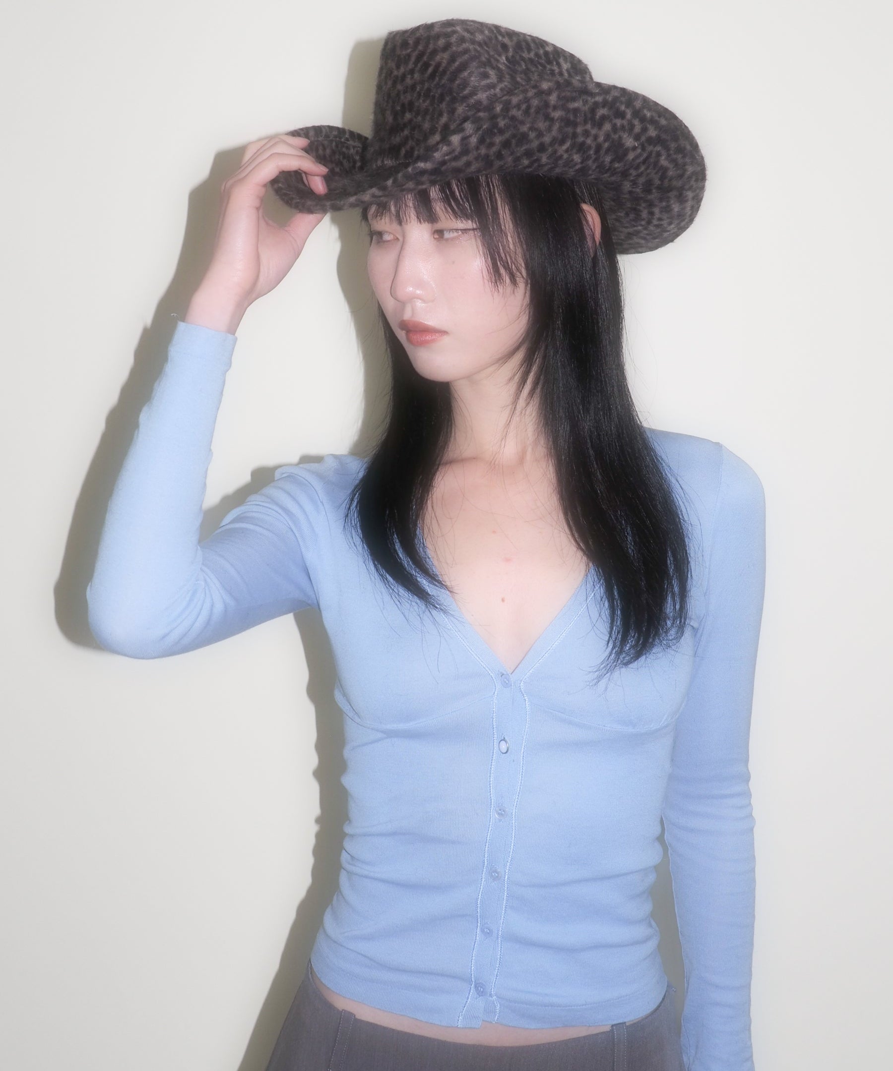 Cowboy Hat in Cheetah Spot Angora - CLYDE