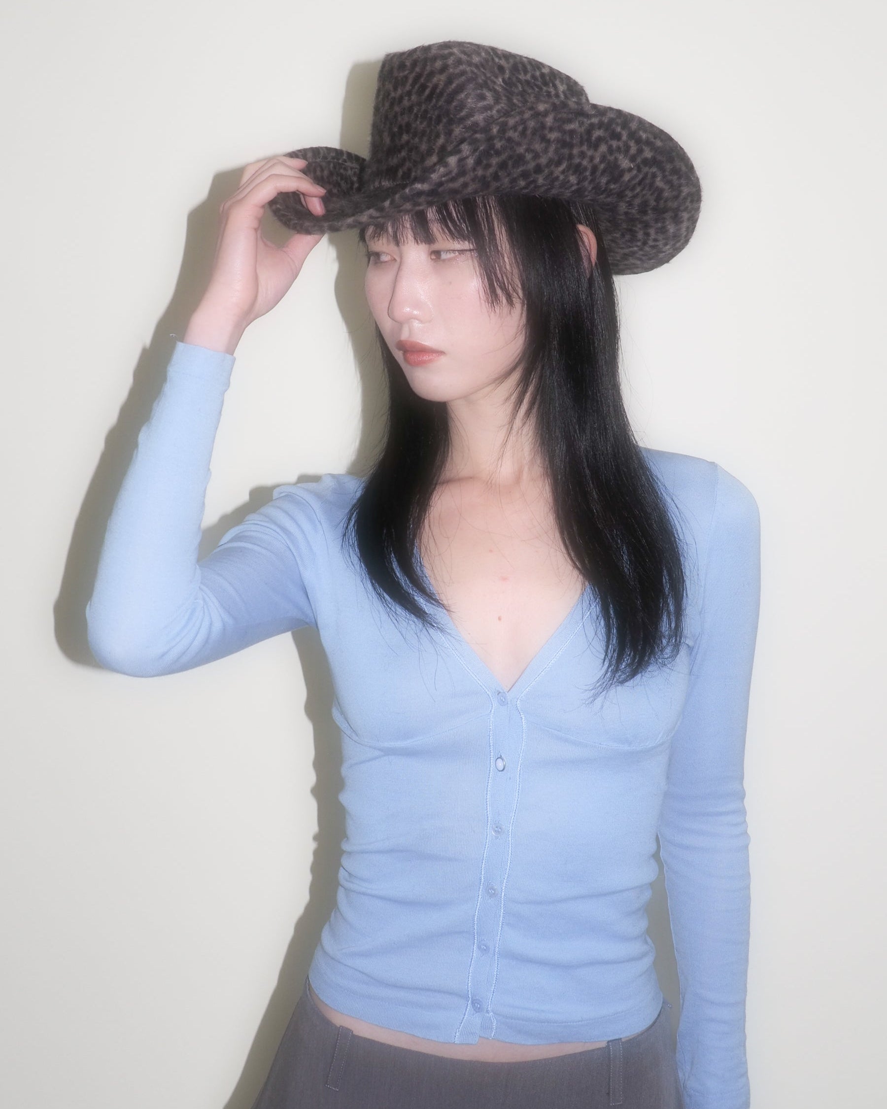 Cowboy Hat in Cheetah Spot Angora - CLYDE