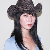 Cowboy Hat in Cheetah Spot Angora - CLYDE