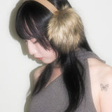 Ear Muffs in Tan Faux Fox