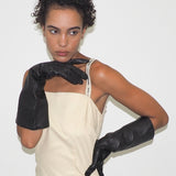 Gauntlet Gloves in Black Nappa Lambskin - CLYDE