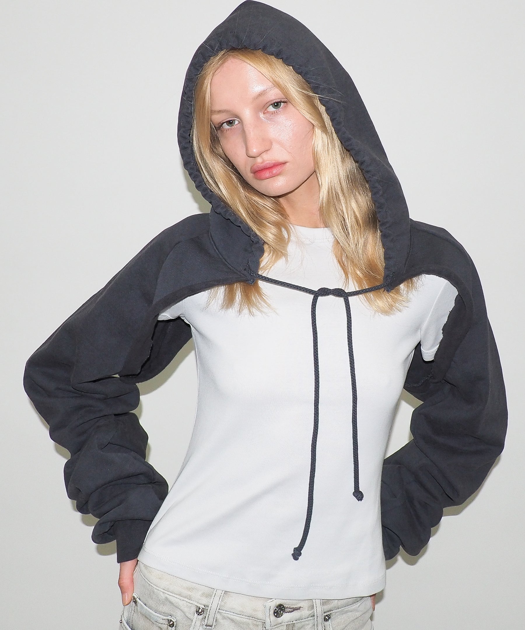 CLYDE x Everybody.World Hoody Scarf in Slate - CLYDE