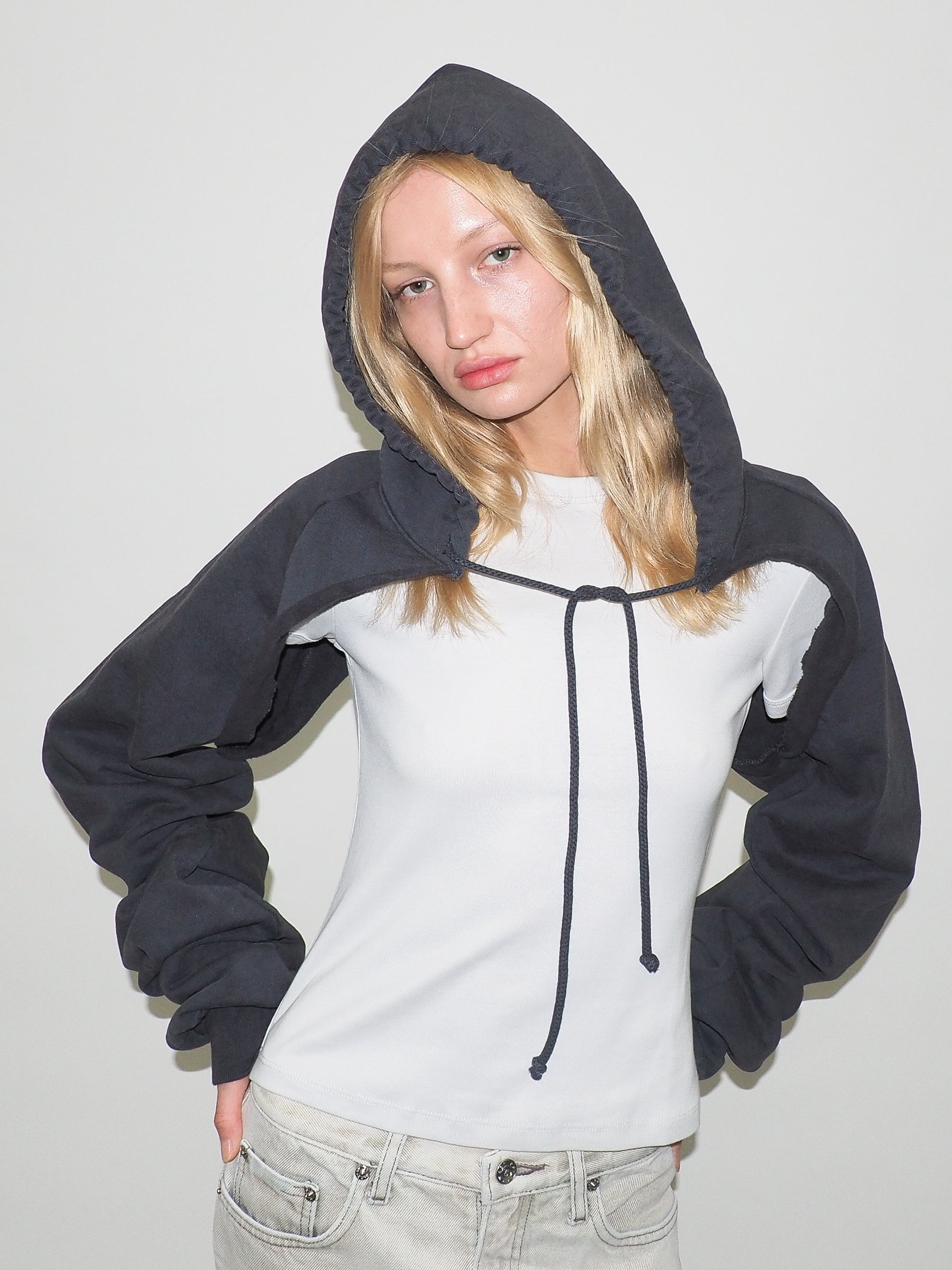 CLYDE x Everybody.World Hoody Scarf in Slate - CLYDE