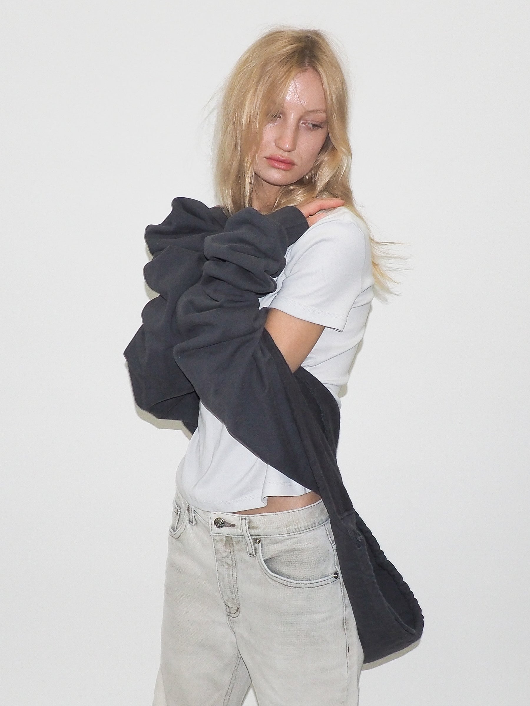 CLYDE x Everybody.World Hoody Scarf in Slate - CLYDE